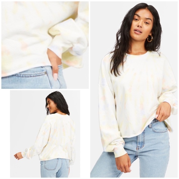 Billabong Dreamy Hues Tie Dye Crewneck Cropped Sweatshirt - Picture 2 of 10